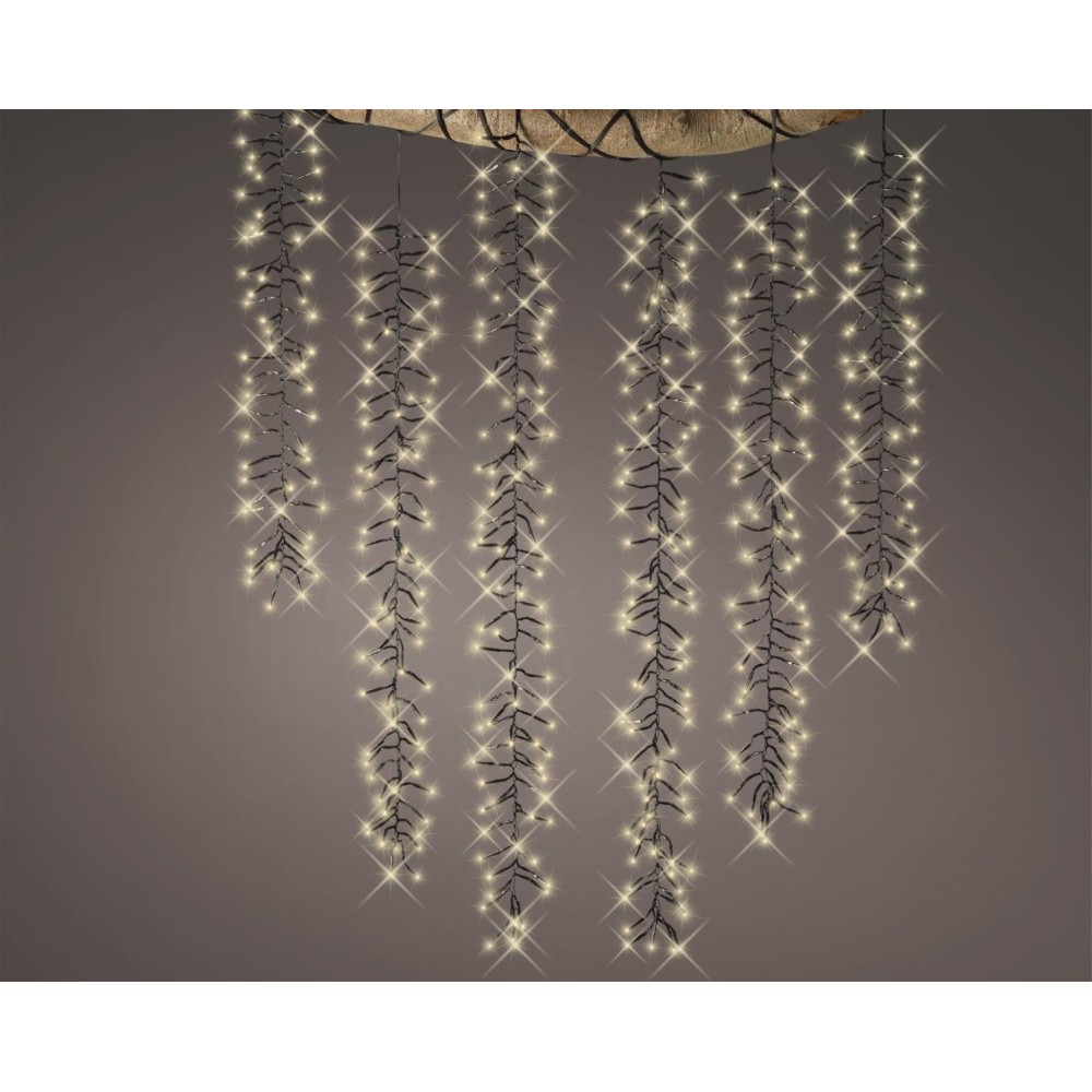 CASCATA 480 LED CLUSTER FILO NERO L.200